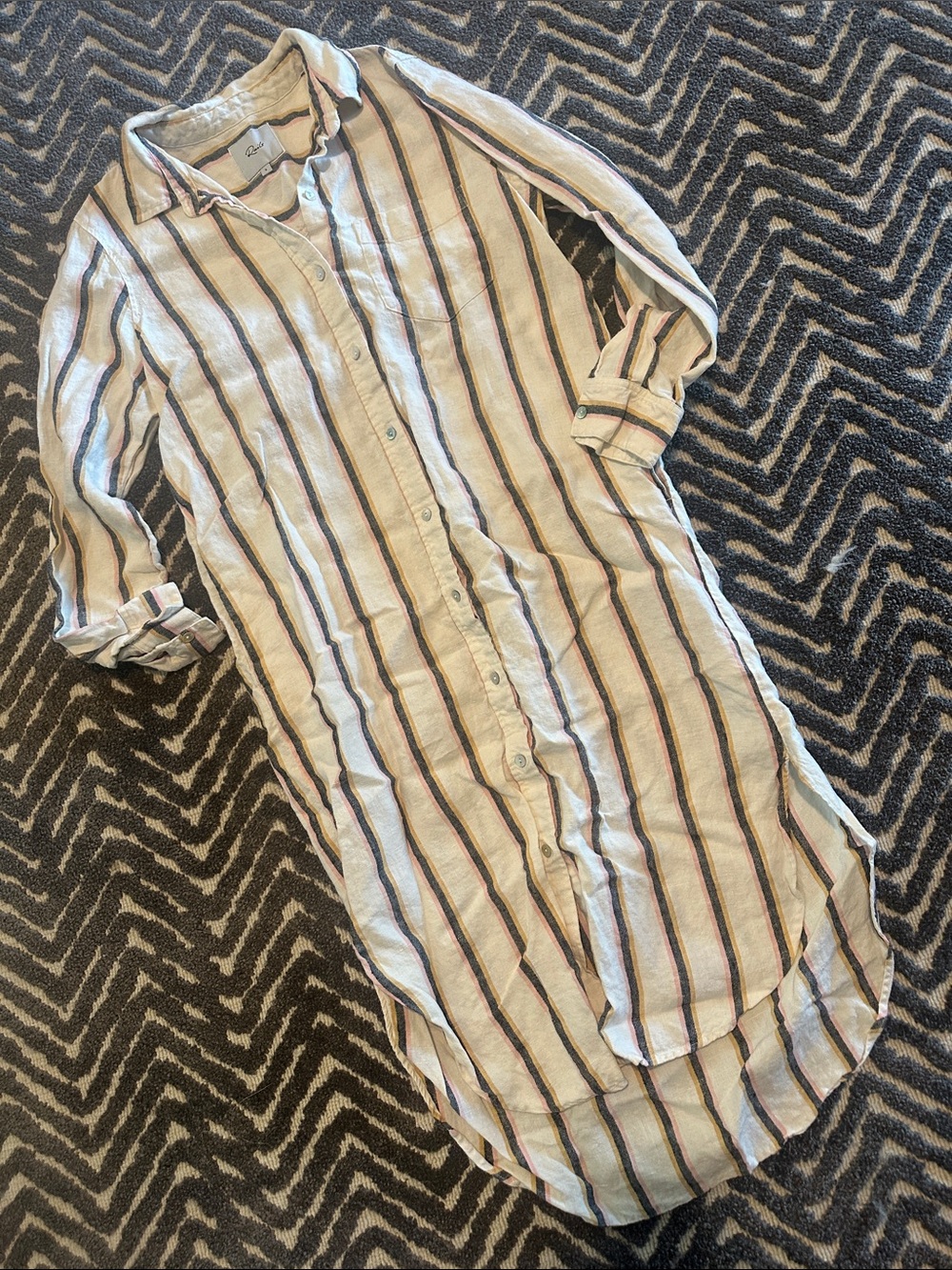 RAILS Striped Button-Up Shirt dress